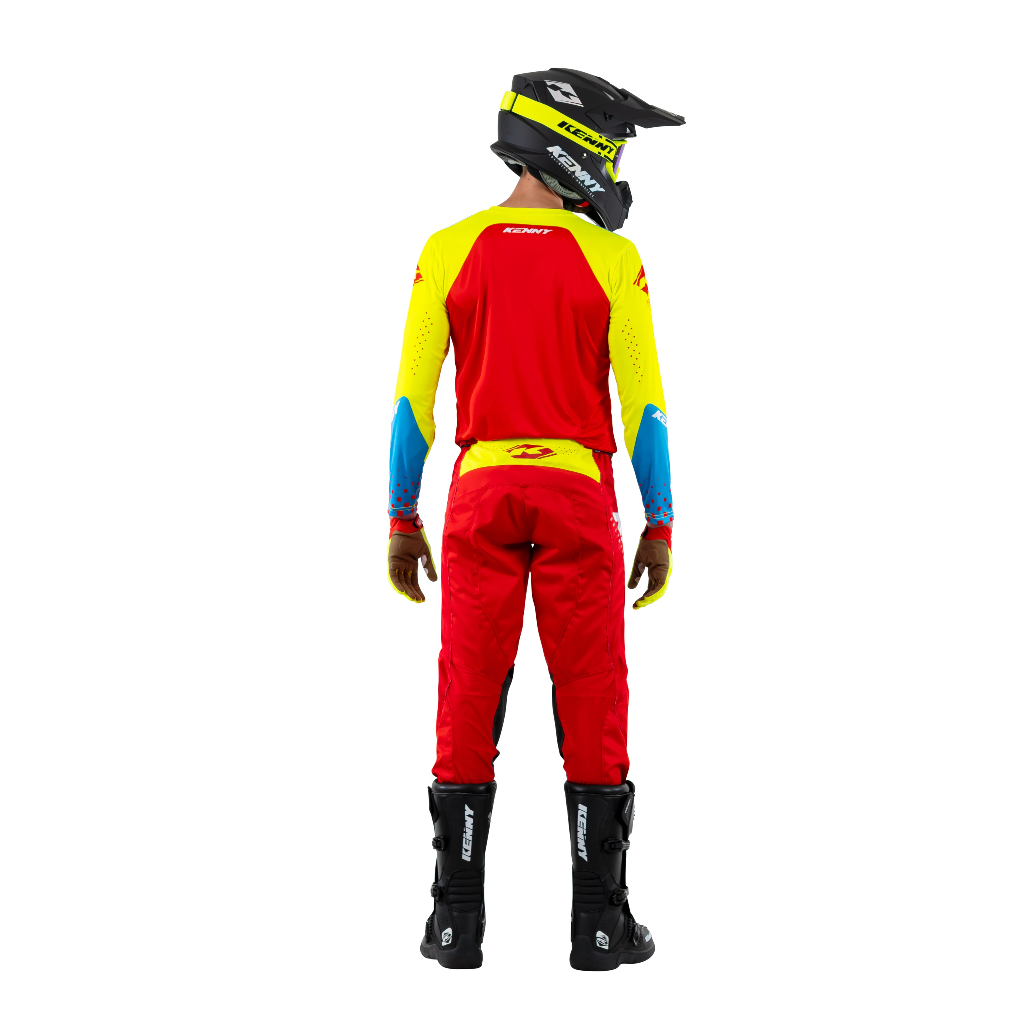 Tenue Kenny Track Focus jaune fluo/rouge 2023